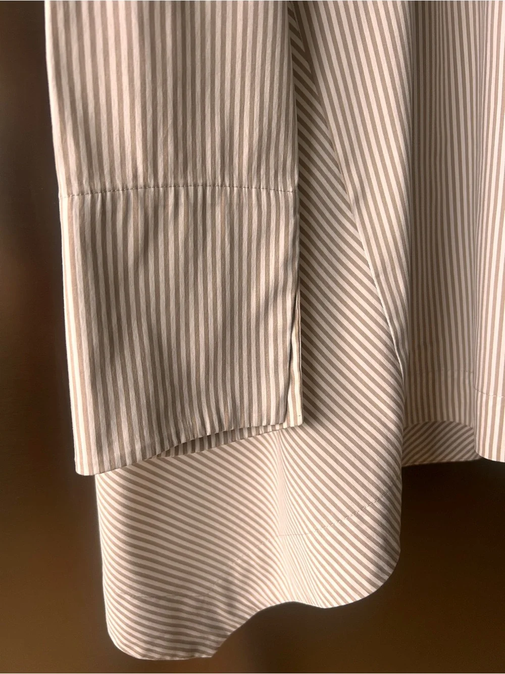 Lafayette 148 New York Striped Tunic Blouse Medium High Low Hem - Picture 7 of 10
